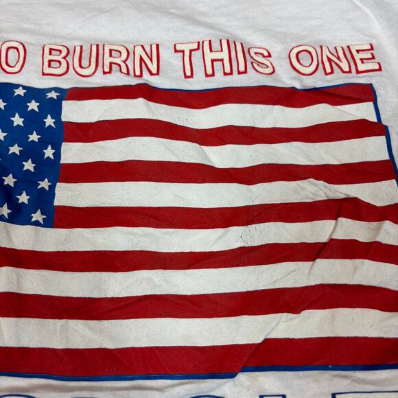 Vintage 80s Try To Burn This One A**hole US Flag Patriotic Shirt XL - Picture 9 of 13